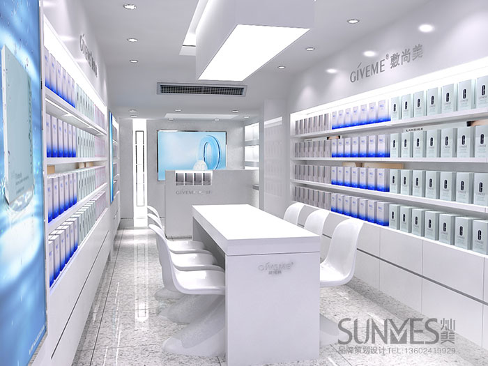 敷尚美化妝品專賣店產品展示區